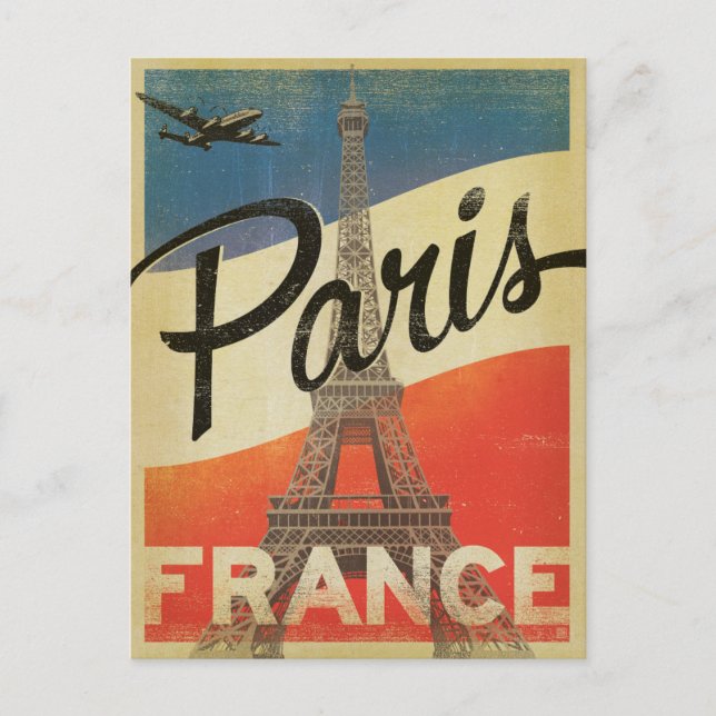 Save The Date | Paris, Frankreich - Flagge Ankündigungspostkarte (Vorderseite)