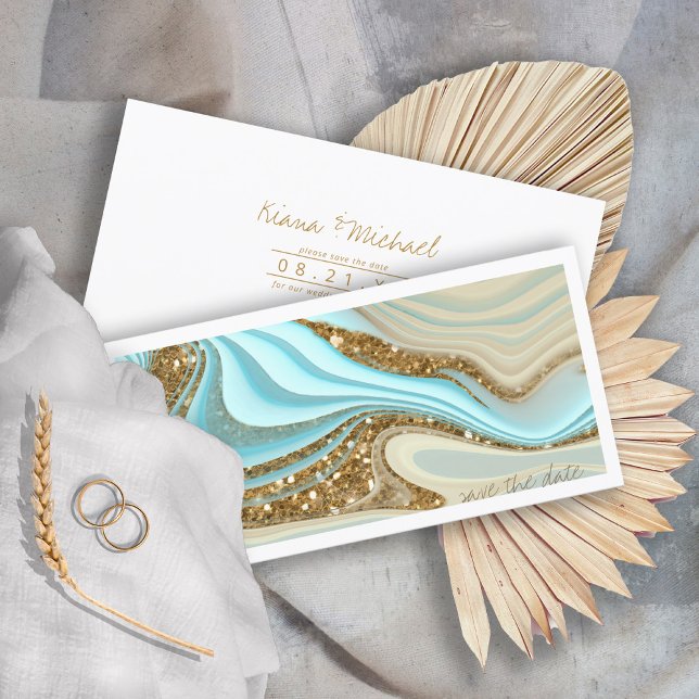 Save The Date Parties scintillant Abstraite Strata Mariage ID903 (Créateur téléchargé)