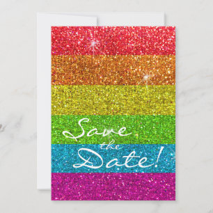 Save The Date Parties scintillant Arc-en-ciel drapeau mariage Ga