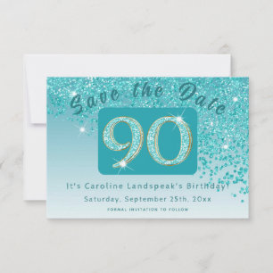 Save The Date Parties scintillant bleu Turquoise brillant pour 9
