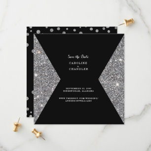Save The Date Parties scintillant d'argent et mariage noir Enreg