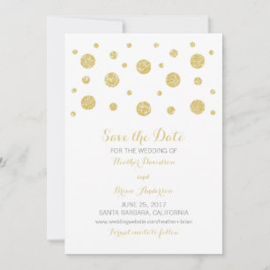 Save The Date Parties scintillant d'or Confetti Enregistrer la d