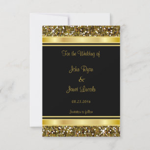Save The Date Parties scintillant d'or Confetti et Black Eleganc