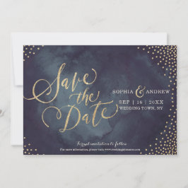 Save The Date Parties scintillant d'or glam moderne calligraphie