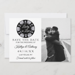 Save The Date Parties scintillant en argent Poker Chip Casino Ma