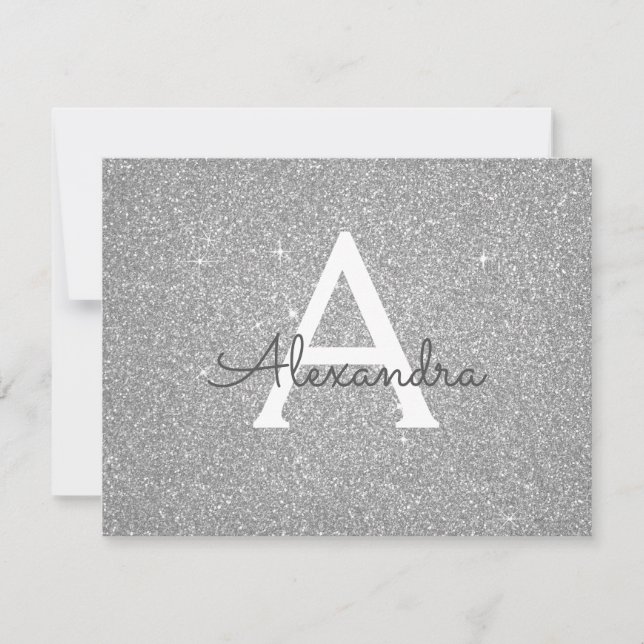 Save The Date Parties scintillant étincelante en argent Sweet 16 (Devant)