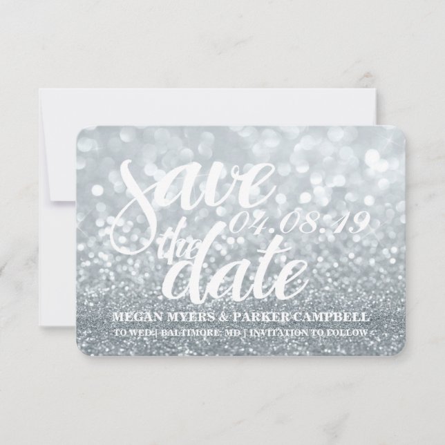 Save the date | Parties scintillant légère en arge (Devant)