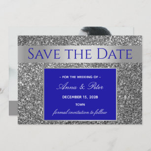 Save The Date Parties scintillant Mariage Silver