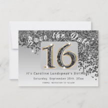 Parties scintillant noire brillante pour Sweet 16 
