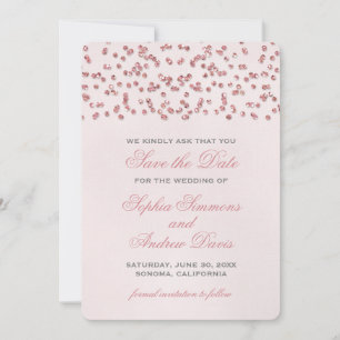 Save The Date Parties scintillant rose Confetti Enregistrer la d