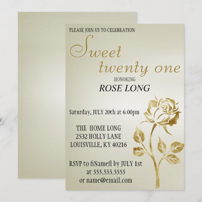 Save The Date Parties scintillant Rose Or Moderne Et Élégante En (Devant / Derrière)
