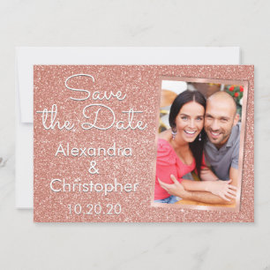 Save The Date Parties scintillant rose Rose Gold Mariage Enregis