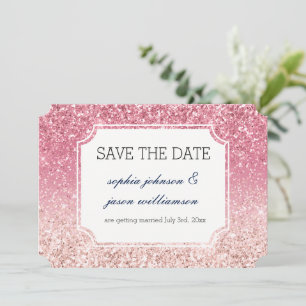 Save The Date Parties scintillant rose vif enregistrer la date