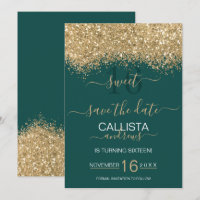 Parties scintillant Verte Or Luxe Moderne Confetti