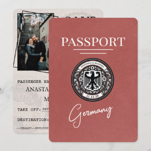 Save The Date Passeport Allemagne Bourgogne Légère Enregistrer L