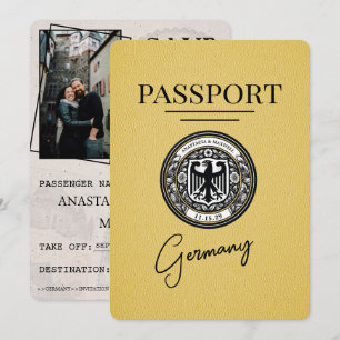 Save The Date Passeport Allemagne Jaune Enregistrer La Date