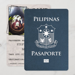 Save The Date Passeport bleu de la Marine Philippines Enregistre