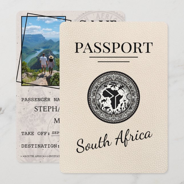 Save The Date Passeport d'Afrique du Sud ivoirienne (Devant / Derrière)