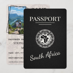Save The Date Passeport d'Afrique du Sud noire