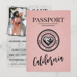 Save The Date Passeport De Californie Rose Enregistrer La Date