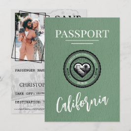 Save The Date Passeport De Californie Verte Enregistrer La Date