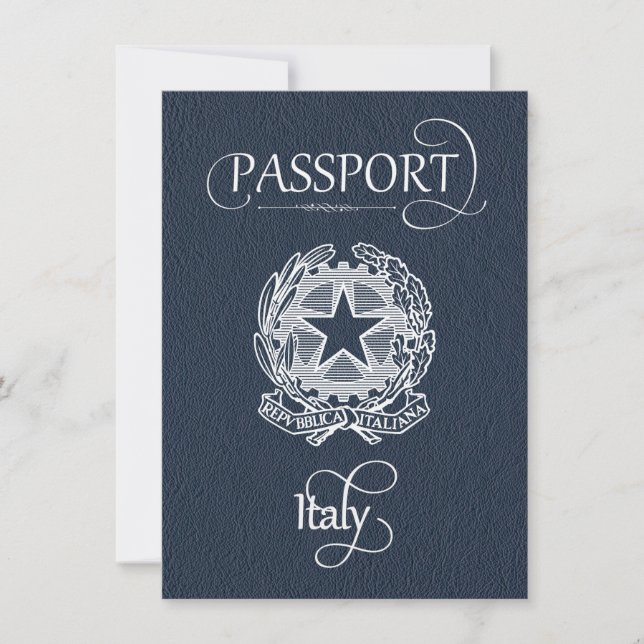 Save The Date Passeport de la Marine Bleue Italie Enregistrer la (Devant)