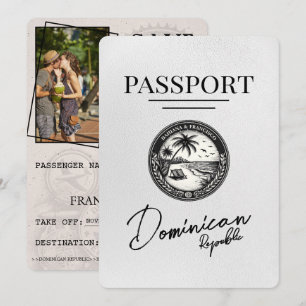 Save The Date Passeport De La République Dominicaine Blanche Enr