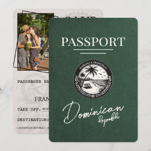 Save The Date Passeport de la République Dominicaine Verte