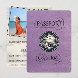 Save The Date Passeport de Lavender Costa Rica