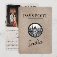Passeport De L'Inde Beige Enregistrer La Date
