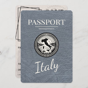 Save The Date Passeport de l'Italie d'argent