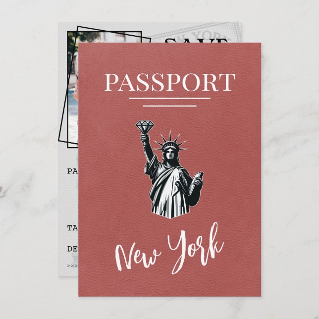 Save The Date Passeport de New York (Devant / Derrière)