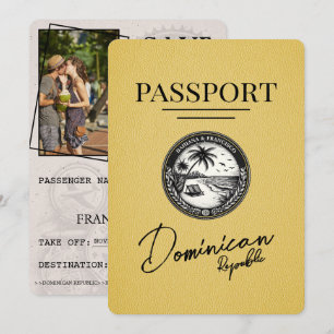 Save The Date Passeport de République Dominicaine Jaune