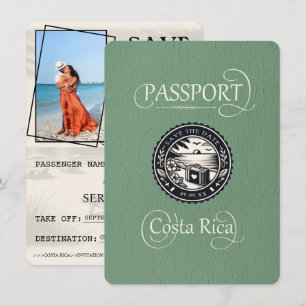 Save The Date Passeport de Sage Green Costa Rica