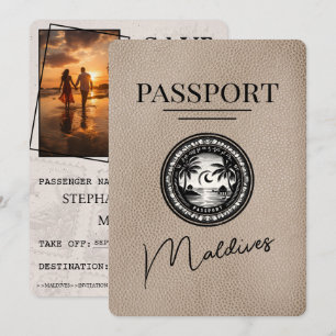 Save The Date Passeport Des Maldives Beige Enregistrer La Date