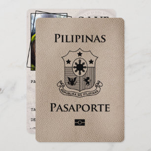 Save The Date Passeport Des Philippines Beige Enregistrer La Dat