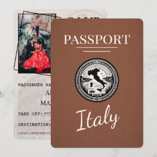 Save The Date Passeport d'Italie Brown