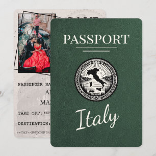 Save The Date Passeport d'Italie verte