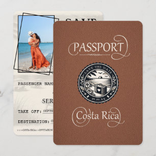 Save The Date Passeport du Costa Rica Brown