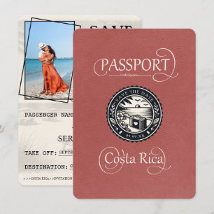Save The Date Passeport du Costa Rica en Bourgogne légère