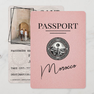 Save The Date Passeport Du Maroc Rose Enregistrer La Date