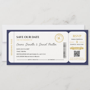 Save The Date Passeport Enregistrer la Date de Mariage Destinati