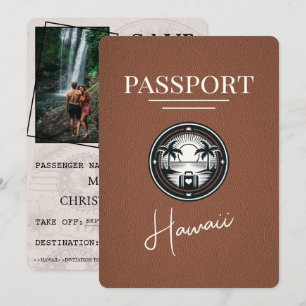 Save The Date Passeport Hawaii Brown Enregistrer La Date