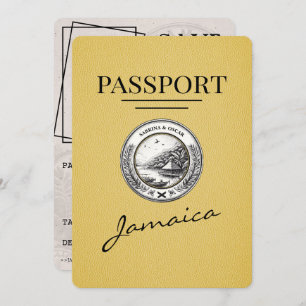 Save The Date Passeport Jamaïque Jaune Enregistrer La Date