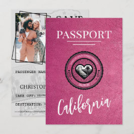 Save The Date Passeport Magenta California Enregistrer La Date