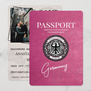 Save The Date Passeport Magenta Pink Allemagne Enregistrer La Da