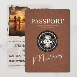 Save The Date Passeport Maldives Brown Enregistrer La Date