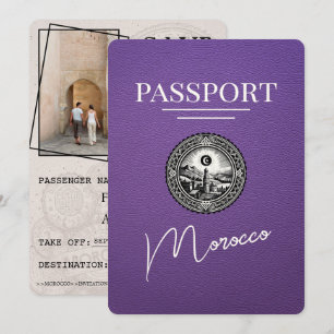 Save The Date Passeport Maroc Violet Enregistrer La Date