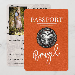 Save The Date Passeport Orange Brésil Enregistrer La Date