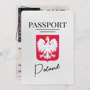 Save The Date Passeport Pologne Blanche Enregistrer La Date